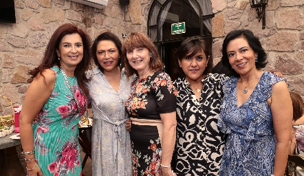  Rosy Vázquez, Lourdes Disordia, Edi Castro, Ruth de Valle y Rosalba Turrubiartes.