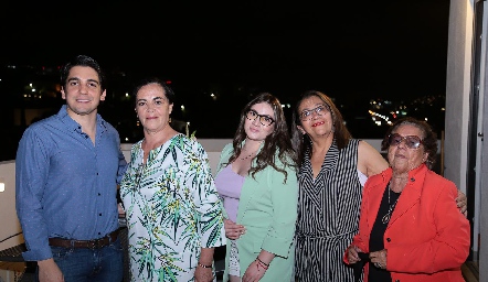  Carlo Trejo, Lourdes Díaz, Ana Contreras, Olga Pérez y Ana María Delgado.