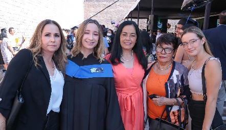  Marlene, Marlene Aguilar, Liliana Aguilar, Ana María Rosales y Estrella Aguilar.