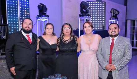  Said Rojas, Anabel Cervantes, Maqui Cárdenas, Araceli Cervantes y Felipe Blanco.