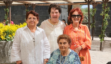  Gloria de Martínez, Martha de Mendizábal, María Rosa de Leiva y Chata Espinosa de Pérez.