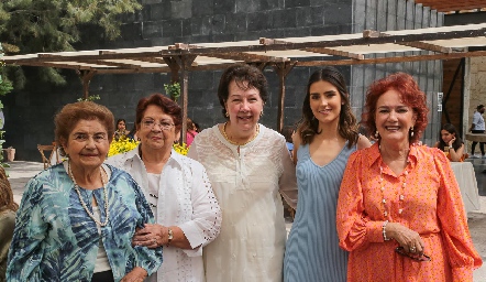  Chata Espinosa de Pérez, Gloria Bazúa de Martínez, Martha de Mendizábal, Isabel Pérez y María Rosa García.