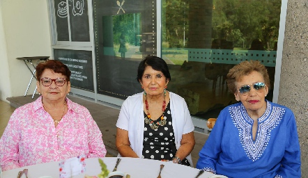  Gloria de Martínez, Margarita Espinosa y Rocío Abaroa.