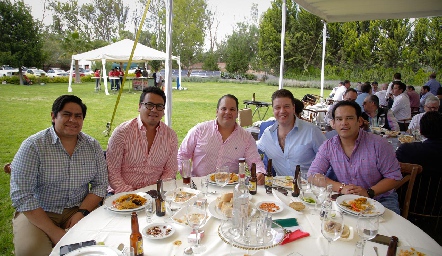  Pepe Leura, Edgar Garduño, Rodolfo Borjas, Pancho Acosta y Oscar Romero.