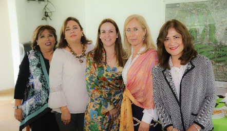  Carmelita Vázquez, Silvia Esparza, Diana Guel, Laura García y Gladys Castellano.