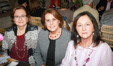  María Amelia Navarro de Estrada, Graciela Milán de Alcalde y Yolanda Estrada.