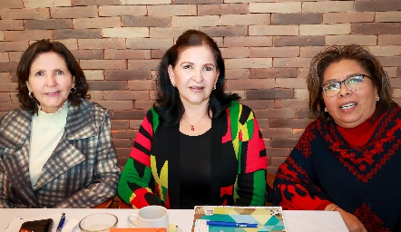  Lila Ahumada, Laura Solís y Carmelita Martínez de Vázquez.