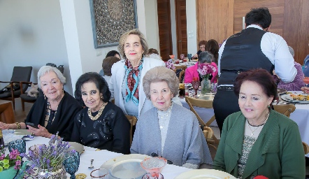  Guadalupe Cataño, Rosa María Hernández, María Concepción Lafuente, Elsa Páramo y Martha Rodríguez.