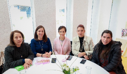  Alicia Fernández, Alejandra Alvarado, Lourdes Navarro, Roberta Ornelas y Fabiola Orta.