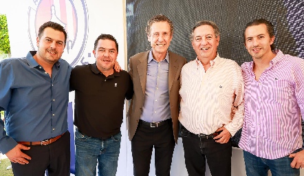  Javier, Luis Manuel Abella, Jorge Valdano, Luis Manuel y Alejandro Abella.