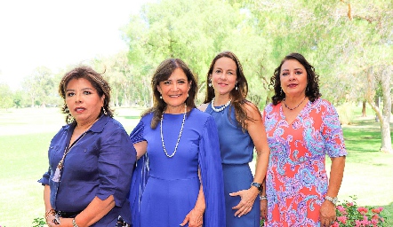  Carmen Martínez, Gladys Castellanos, Diana Guel y Silvia Esparza de Garza.