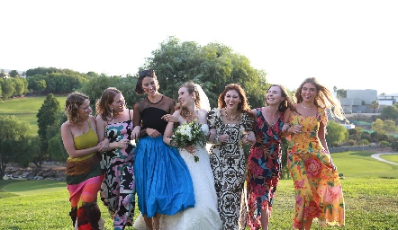 Mary Burns con sus amigas.
