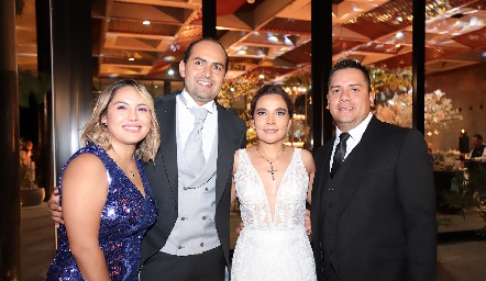  Perla Rivera, Gerardo Huerta, Nathalie Rivera y Héctor Gómez.