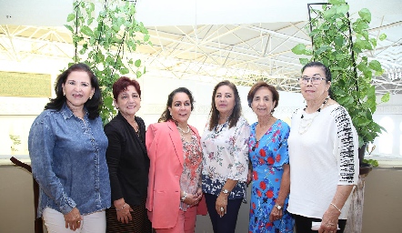  Laura Solís de Cervantes, Adela Martínez, Lila González, Silvia Esparza de Garza, Lety Martínez y  Lucy Compean.