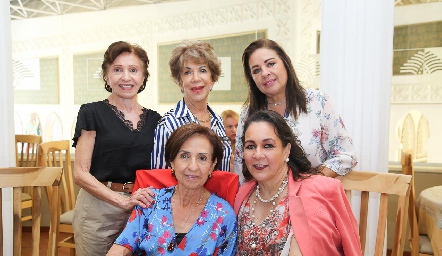  Any Rosel de Anaya, Lucero Rosillo del Lobo, Silvia Esparza de Garza, Lety Martínez y  Lila González.