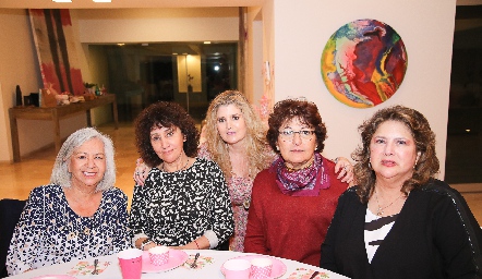 Laura Cárdenas, Minerva Franco, Lourdes Soler, Alma Flores y Silvia Foyo.