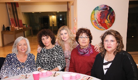  Laura Cárdenas, Minerva Franco, Lourdes Soler, Alma Flores y Silvia Foyo.
