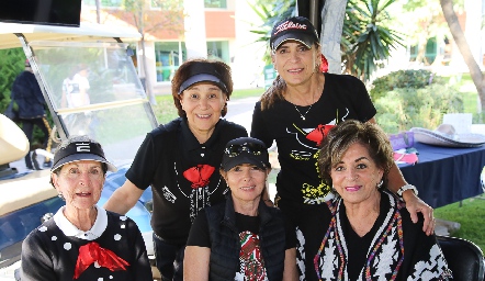  Miriam Bravo, Guille Ávila, Gaby Godínez, Connie Burber y Vicky Godínez.