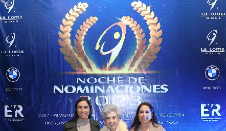  Andrea Ortiz, Lourdes Rosa y Lourdes Obregón.