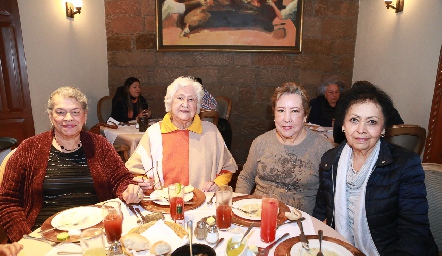  Nohemí, María Guadalupe Orta, Rosy Gallardo y Margarita Meléndez.