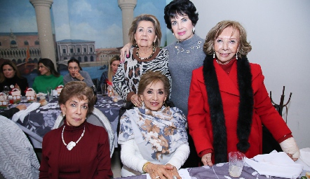  Lula Hernández, Lucero Rosillo, Mari Carmen Morales, Lucy Stahl y Carmelita Alonso.