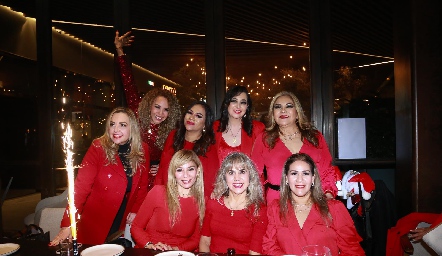  Dinorah Morales, Karla Saldierna, Susana Morales, Edith Marti, Leticia López, Lucy Zarzosa, Cuqui Colorado y Rosy Hernández.