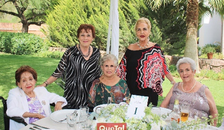  Juanita Méndez, Licha Hinojosa, Lupita Treviño, Mimí de la Fuente y Elsa Bremer.