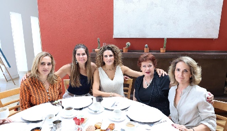  Mimí Hinojosa, Martha Diez Gutiérrez, Berenice Díaz Infante, Tere Velázquez y Leticia Hernández.