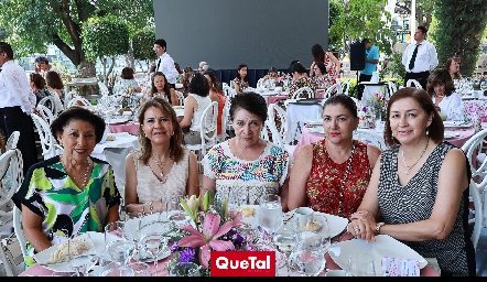  Martha Portillo, Lucía Estrada, Silvia, Mabel Abraham y Laura Rangel.
