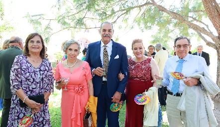  Lupita Martínez, Mercedes Lastras, Agapito Gómez, Margarita Sánchez y Jesús Rosillo.