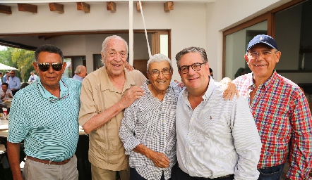 Chiquio Meade, Ricardo Meade, Gilberto Galván, Jacobo Payán y Pedro Leal.