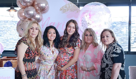  Claudia Hermosillo, Jessica Torres, Paulina Rodríguez, Carla Serna y Soledad Piñero.