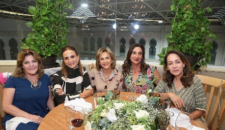  Montserrat Lozano, Beatriz Rangel, Gloria Estrada, Blanca González y Ana Luisa Acosta.