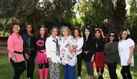  Leticia Narváez, Alicia Narváez, Silvia Medrano, Luci Alfaro, Guadalupe Arzapalo, Cony, Lupita Martínez, Pili Fonseca, Mónica Valero y Rosalina Posadas.