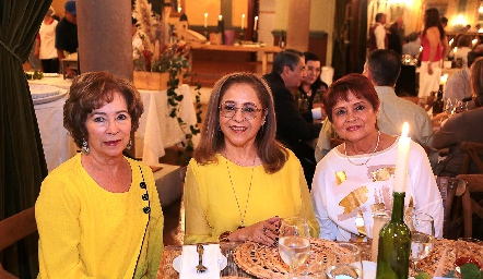  Martha Elena Garza, Vicky Fernández y Elsa de Félix.