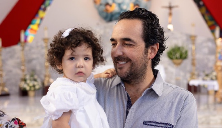  Ángel Mario Valdés con su hija Pastora.