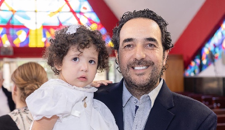  Ángel Mario Valdés con su hija Pastora.