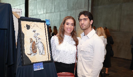  Silvy de la Vega y José Julián Medlich con su obra Agape.