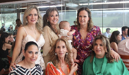  Paty Annette Ruiz, Elia de Padilla, Martha Zwieger, Malu Espinosa, Gaby Cantú y Mago Lara.