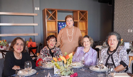  Bertha Treviño, Marianela Galarza, Carmelita Maldonado, Mireya Silva y Cristina León.