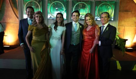  Los novios con sus papás, Salim Abud y Oly Aradillas de Abud, Oly Abud y Juan Carlos Arredondo, Ludy Guevara de Arredondo y Juan Arredondo.