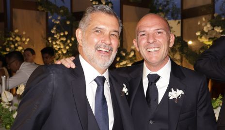 José Luis Leiva y Gerardo Del Valle, papás de los novios.