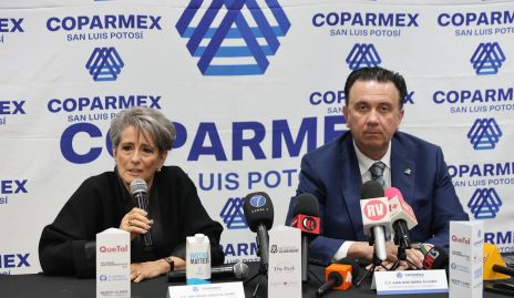  Ana María Abascal Sainz Presidenta de COPARMEX San Luis Potosí y Juan José Sierra Álvarez, Presidente Nacional de COPARMEX.