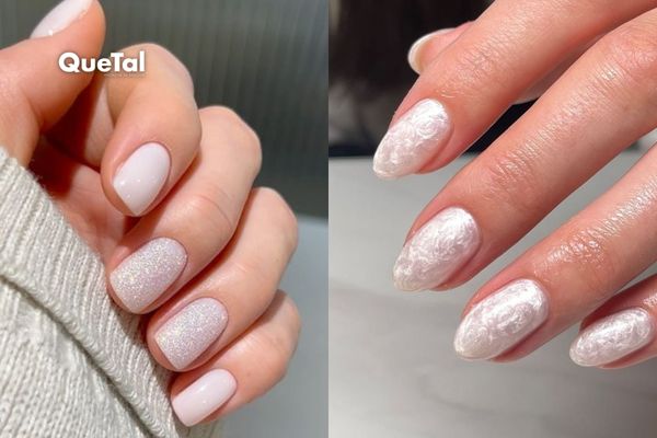Diseños de uñas blancas ideales para la temporada navideña