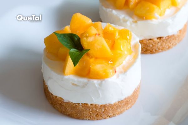 Cheesecake de durazno sin horno en versión rápida y deliciosa