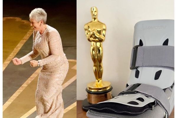 Un triunfo doloroso: Jamie Lee Curtis se lesiona tras celebración por su Oscar