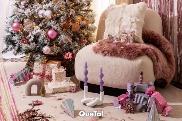 Baby pink, una tendencia de decoración navideña original y dulce
