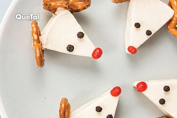 Snack navideño de renos de queso