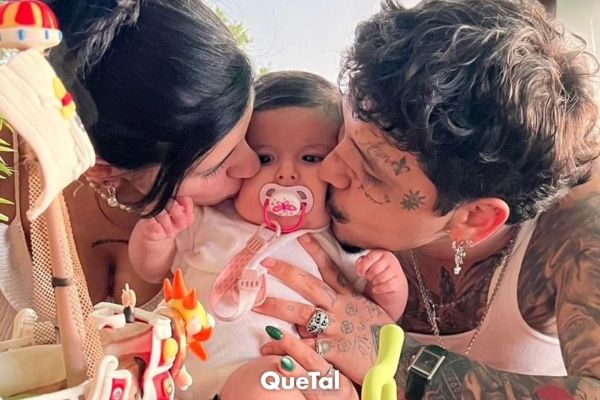 Con tiernas fotos, Cazzu y Nodal celebran los 7 meses de Inti