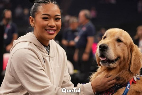 El perro de terapia que está ayudando a este grupo de gimnastas a prepararse para los Juegos Olímpicos 2024